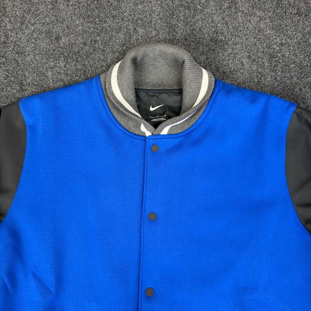 Nike Team‎ Player Letterman Jacket Mens Large (L) Blue Gray DJ5971-493 NWT - Picture 4 of 10